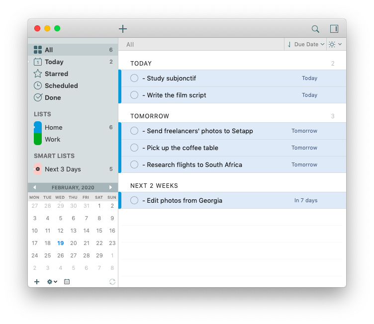 best to do list app for mac/ios that tie into calendar