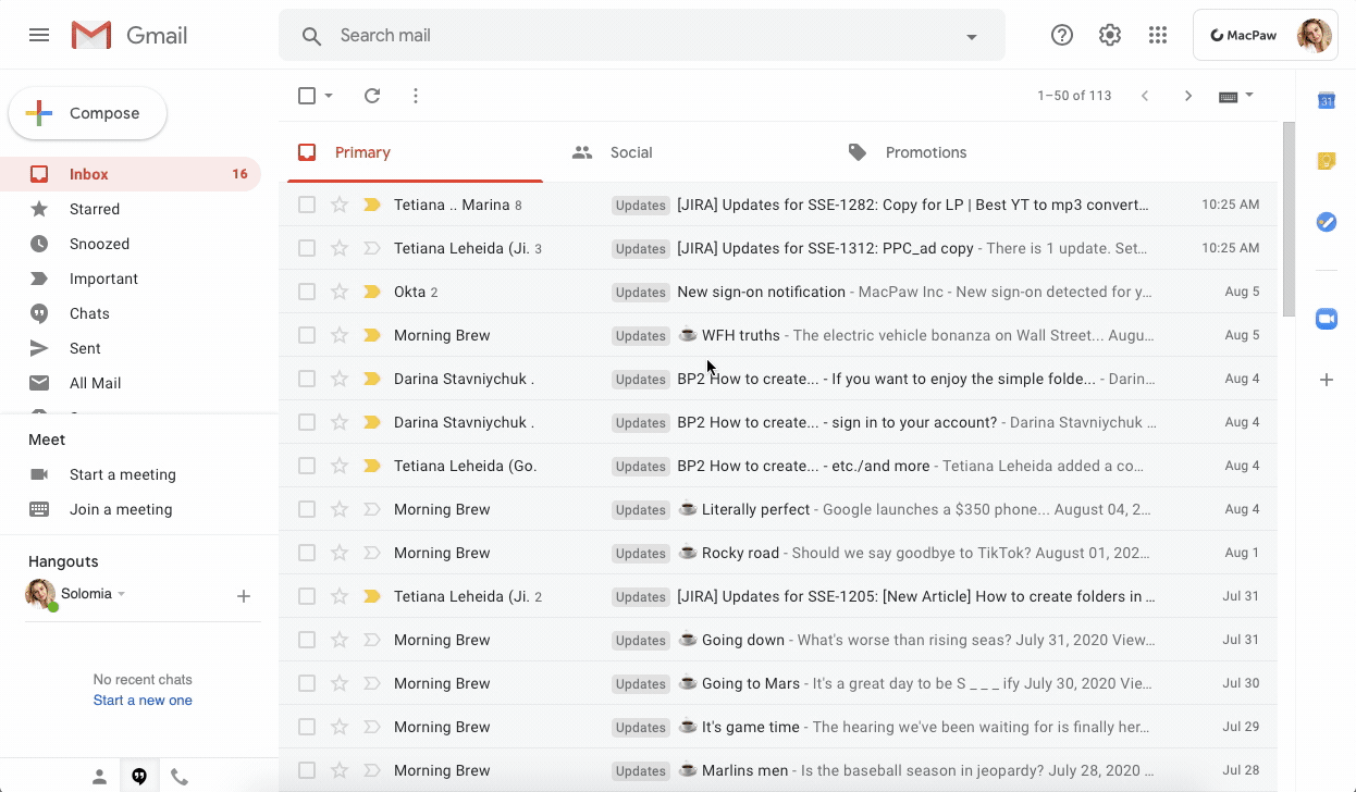 how ot add a new gmail to mac email account