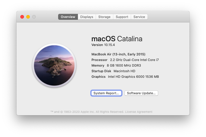 حول هذا الرقم التسلسلي لنظام Mac macOS