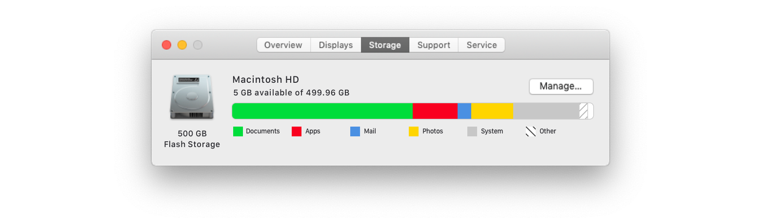 mac hard drive space low