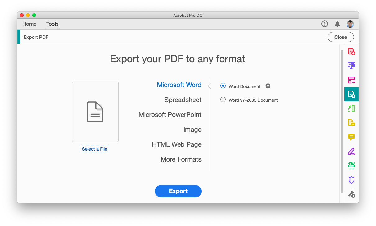 how to export pdf to word on mac