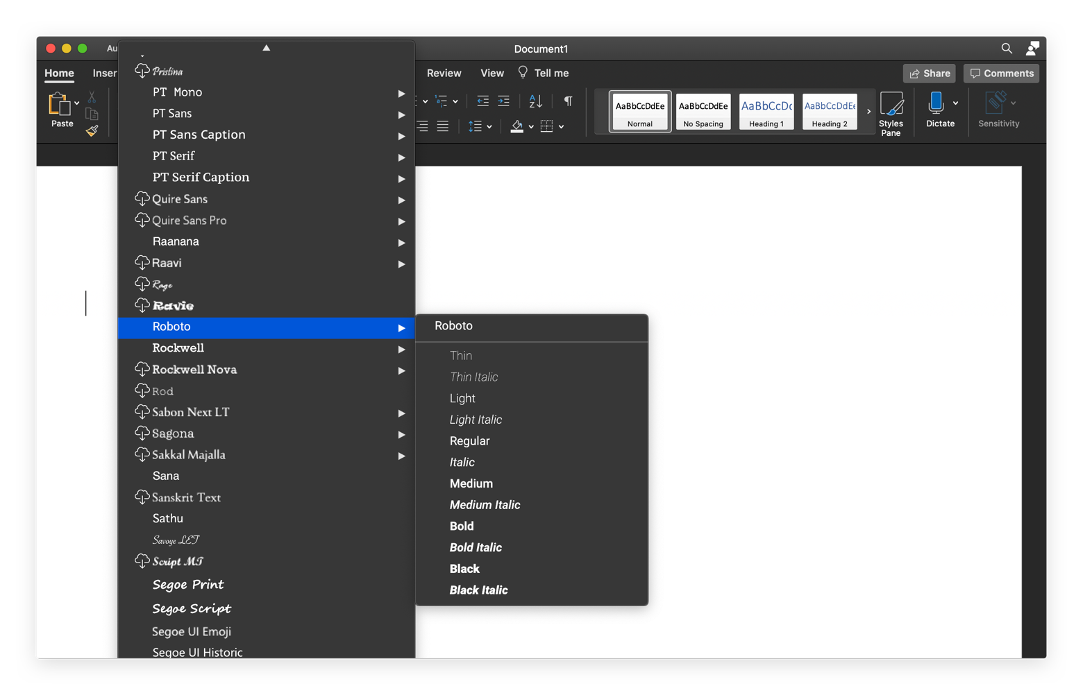 best word typography program for mac