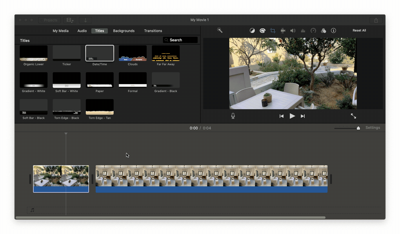 how to use imovie on mac duration of clip