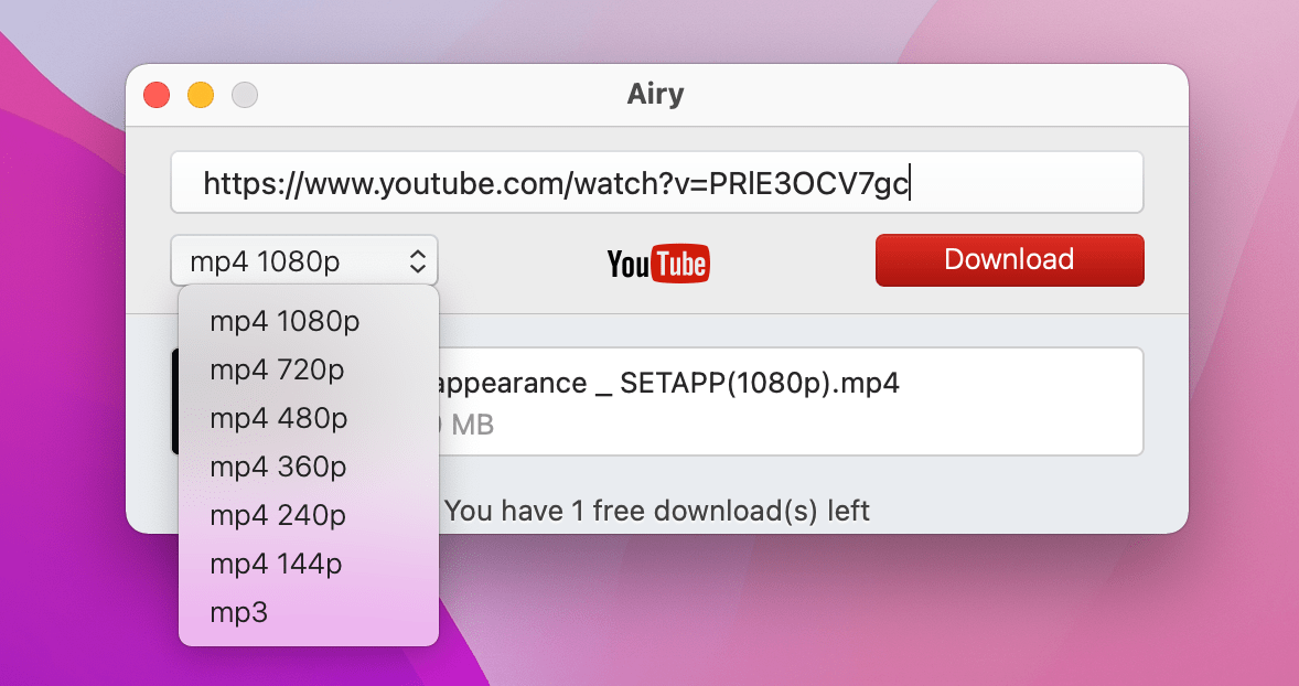 airy youtube downloader