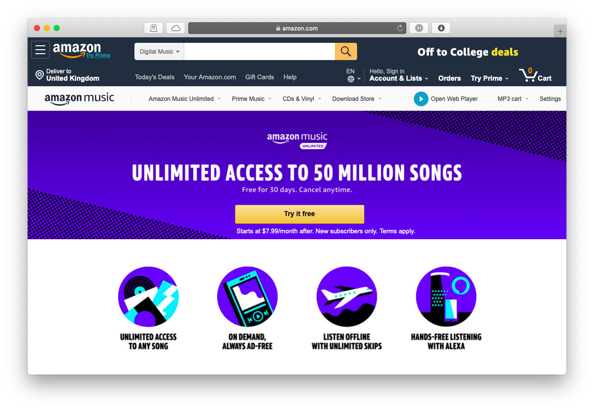 amazon music unlimited costs