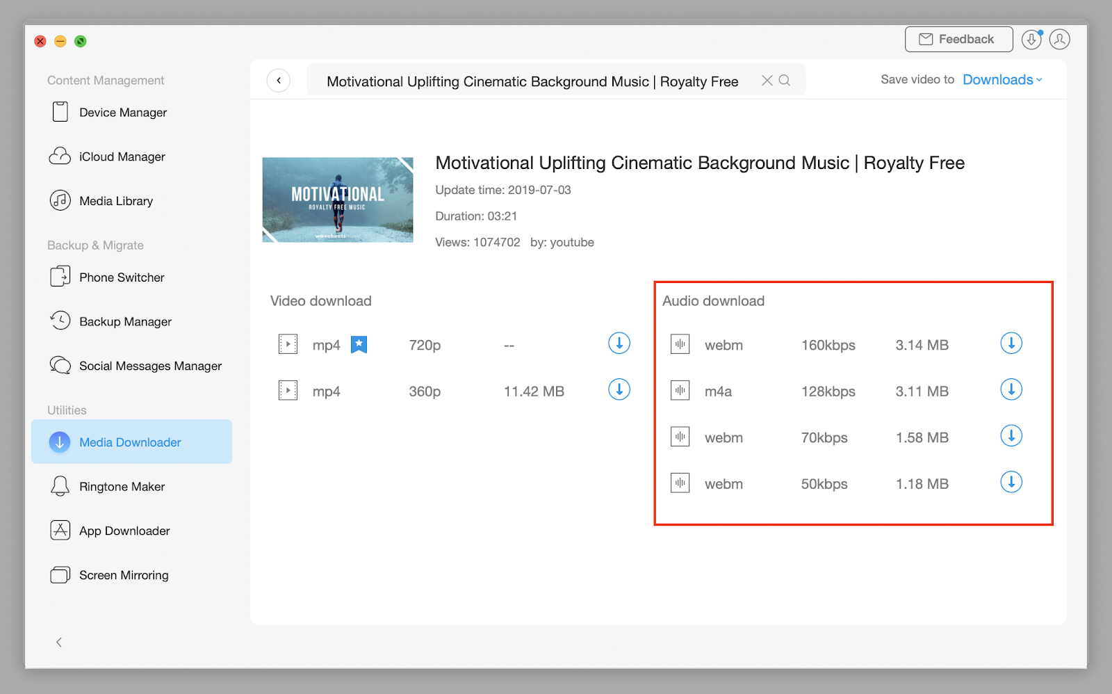 youtube to mp3 downloader for mac online