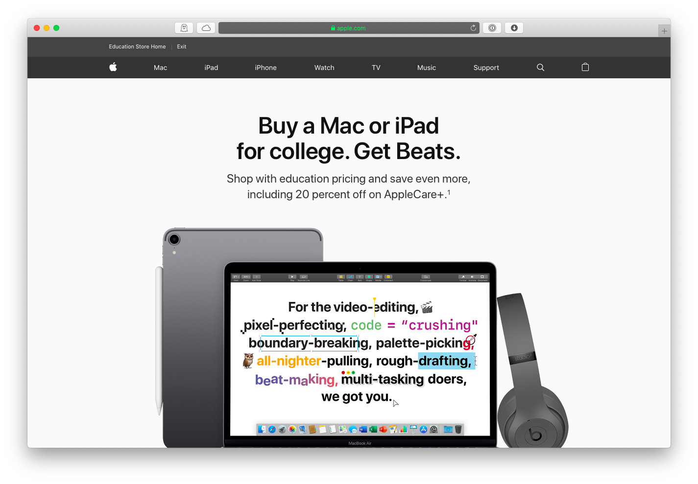 macbook beats student