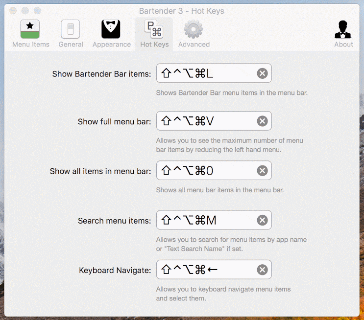 bartender mac hotkey