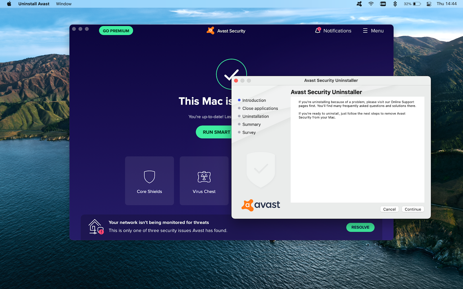 check system log in avast security for mac?