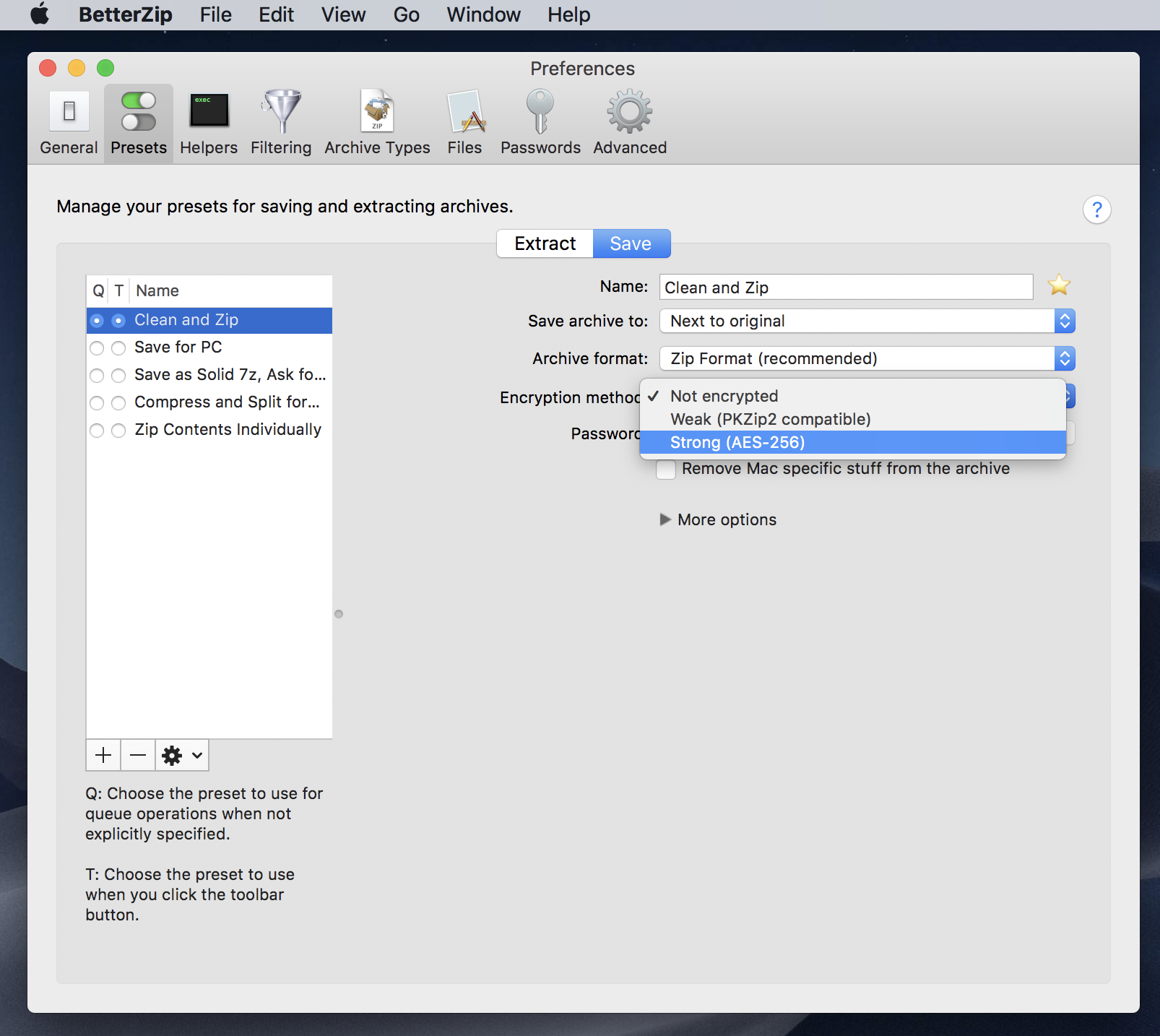 passcode for zip file mac