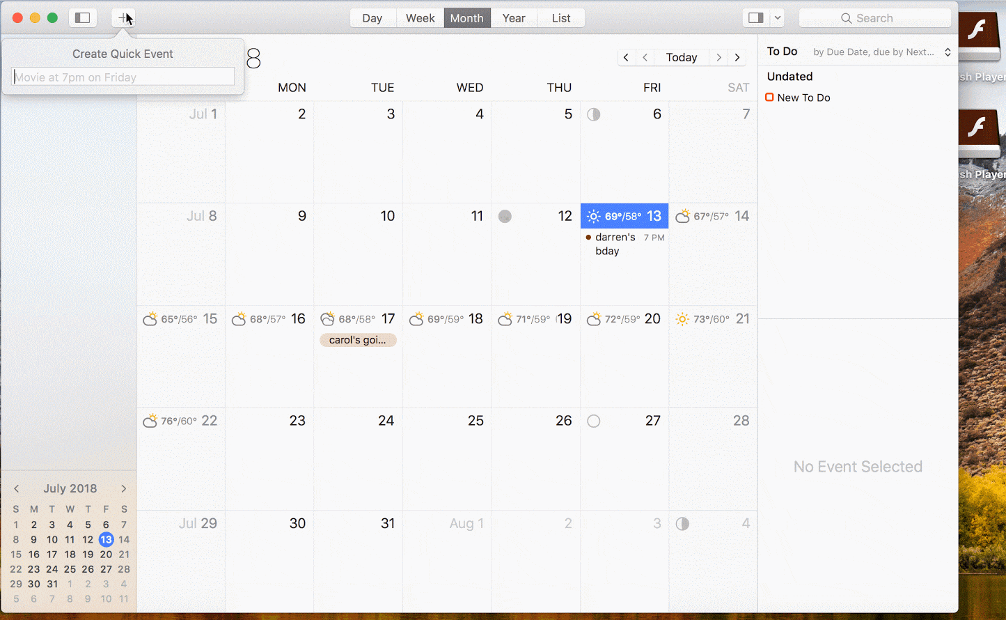BusyCal add events