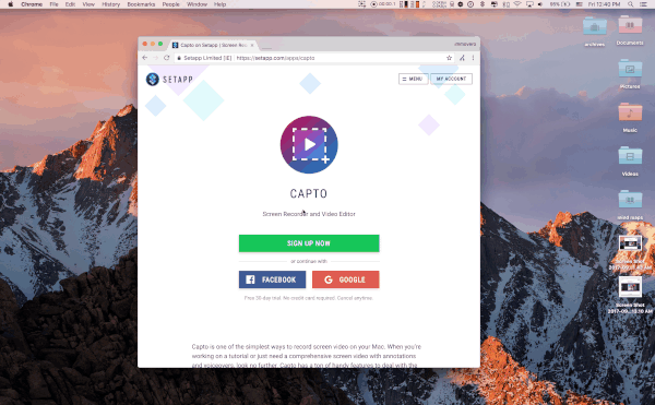 screen capture for chrome on mac