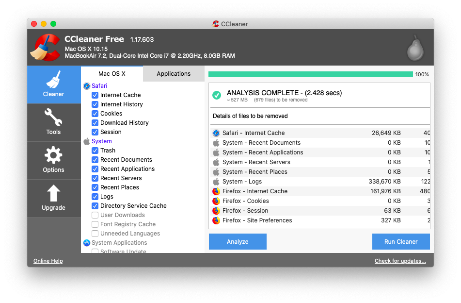 ccleaner for mac with erace capibilities
