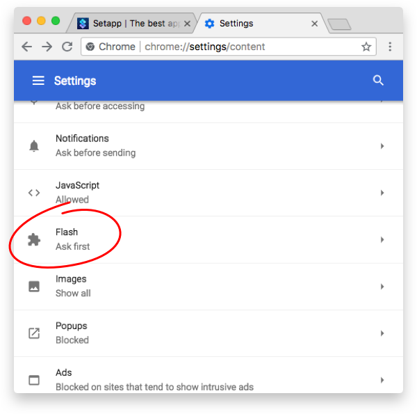 plugin settings on google chrome for mac