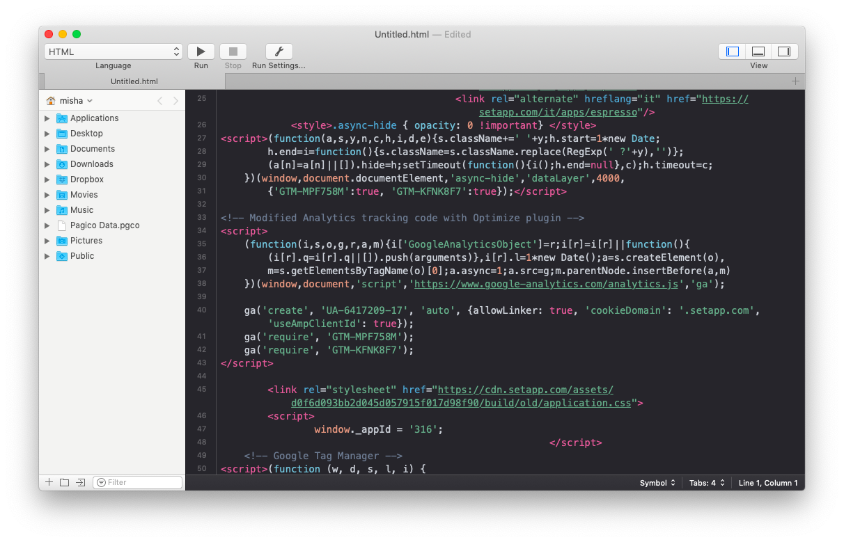 notepad for mac for html