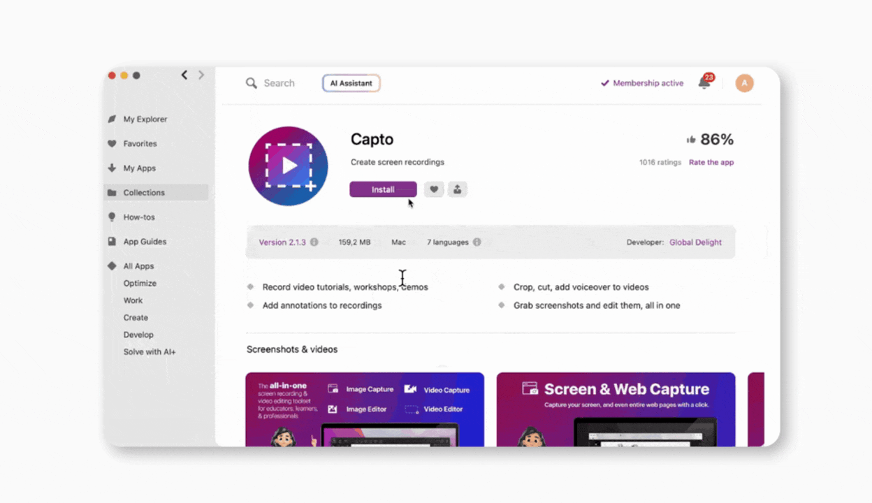 The Creators collection on Setapp, a Mac and iOS app marketplace
