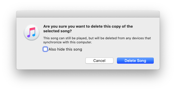 حذف الأغنية المكررة iTunes Mac Music