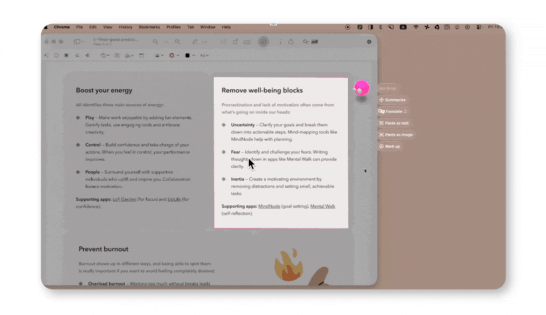 Eney Wand, a Mac AI assistant that is available on Setapp, mananges text on a Mac screen