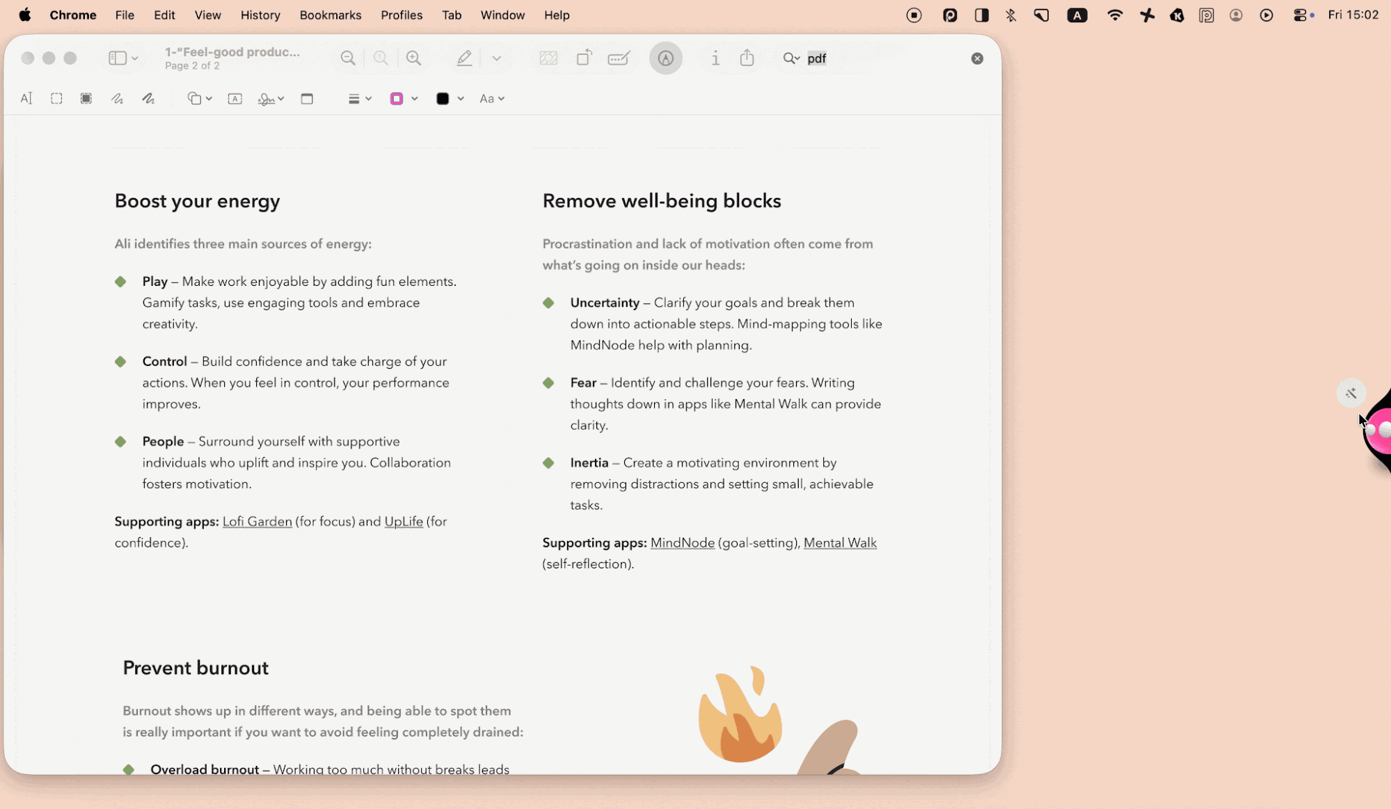 Eney Wand extracting text from a video frame, a Mac AI assistant that is available on Setapp