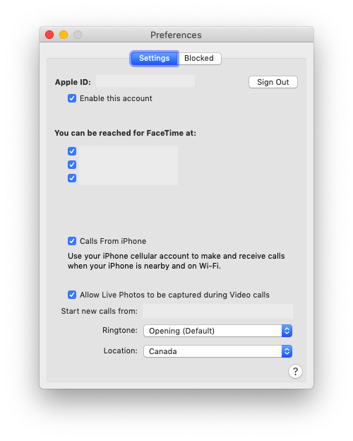 apple id login clouded out in facetime