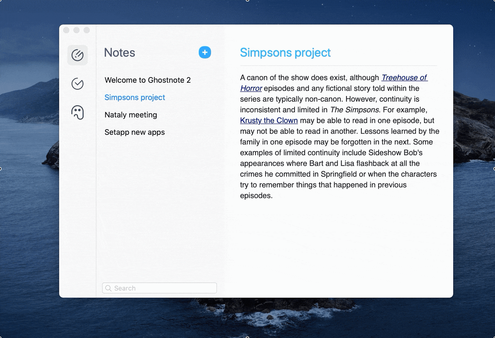 View all your notes in Ghostnote's note browser