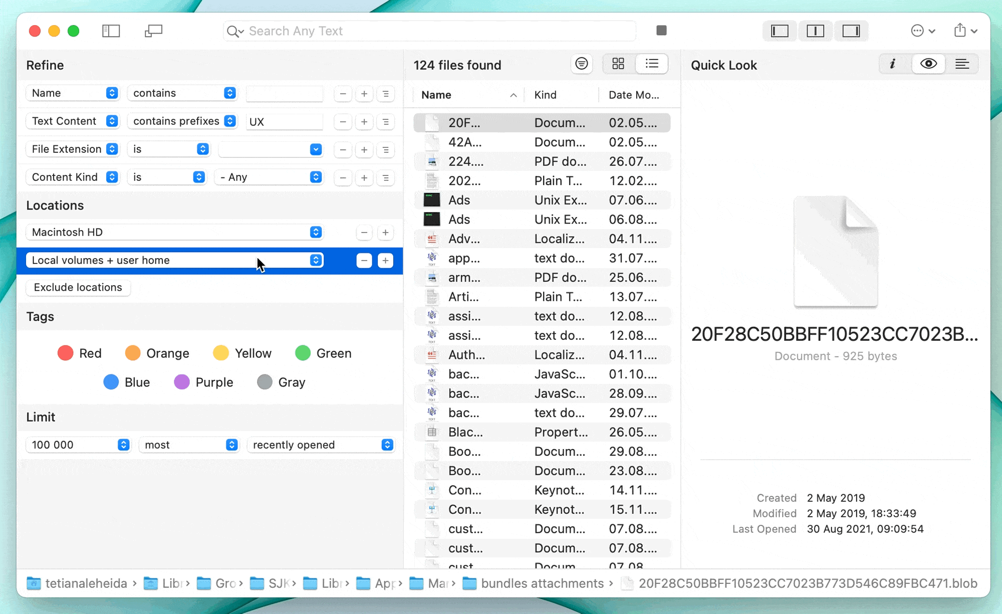 combine tons of different search criteria to spot files on your drive