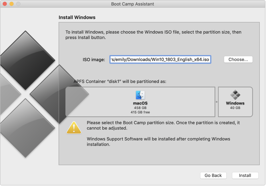 boot camp control panel mac os missing