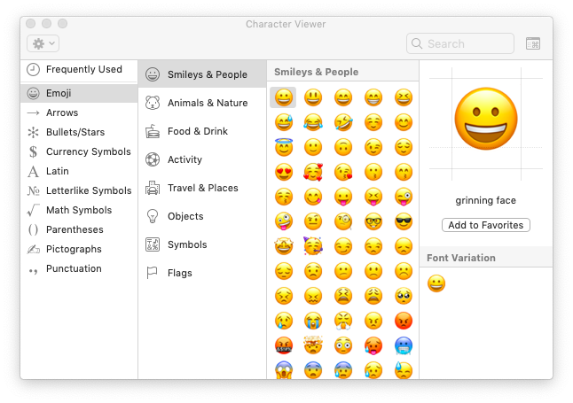 mac keyboard symbols list