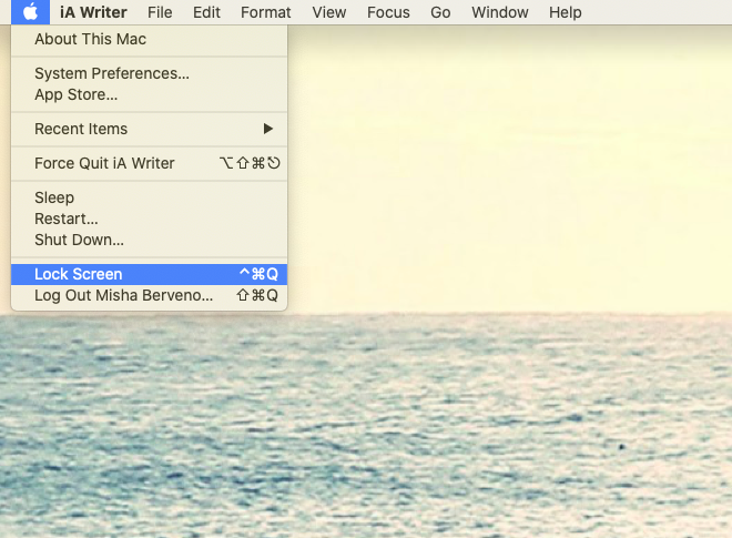 lock screen Apple menu Mac lock screen Apple menu Mac
