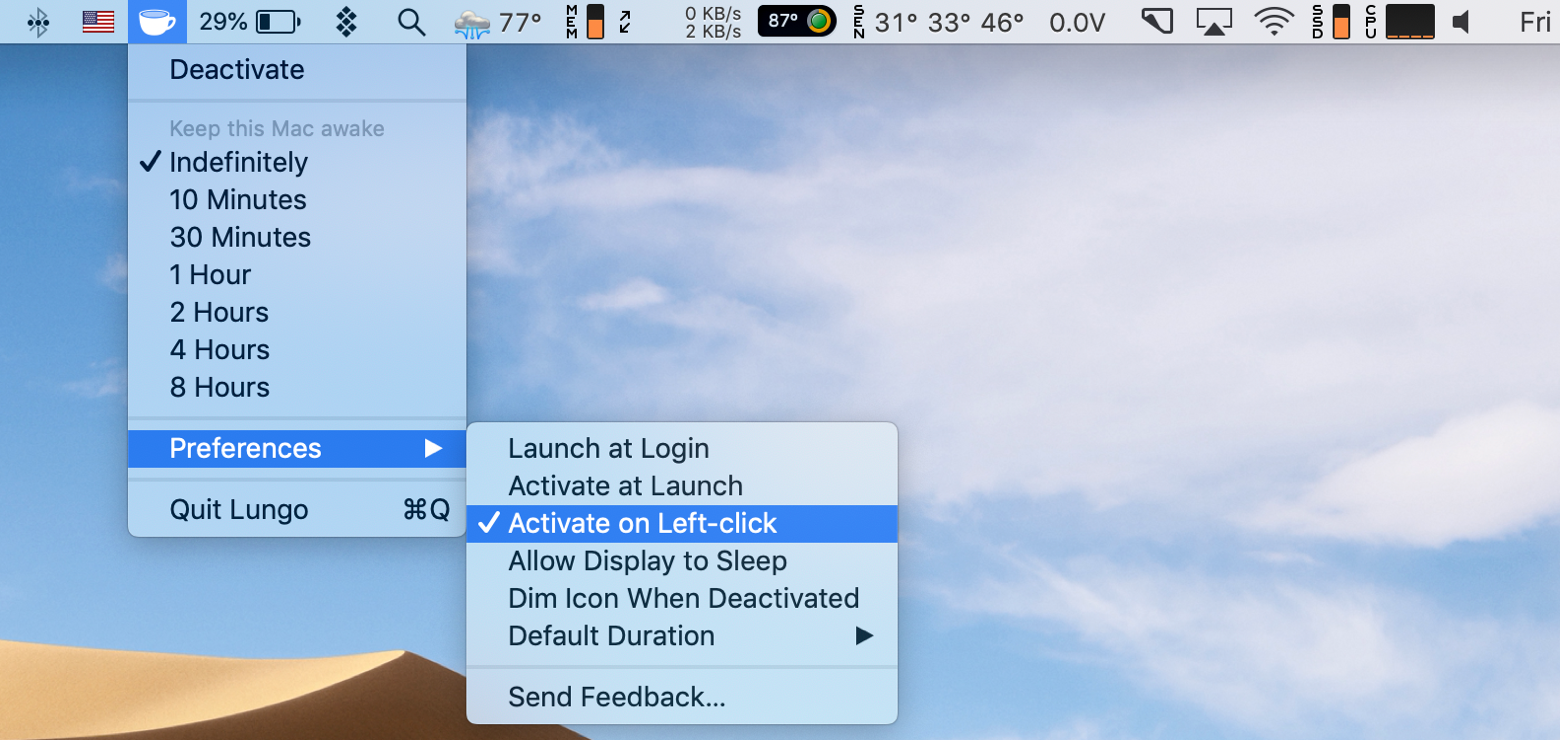 Lungo 1 1 1 – Prevent Your Mac From Sleeping