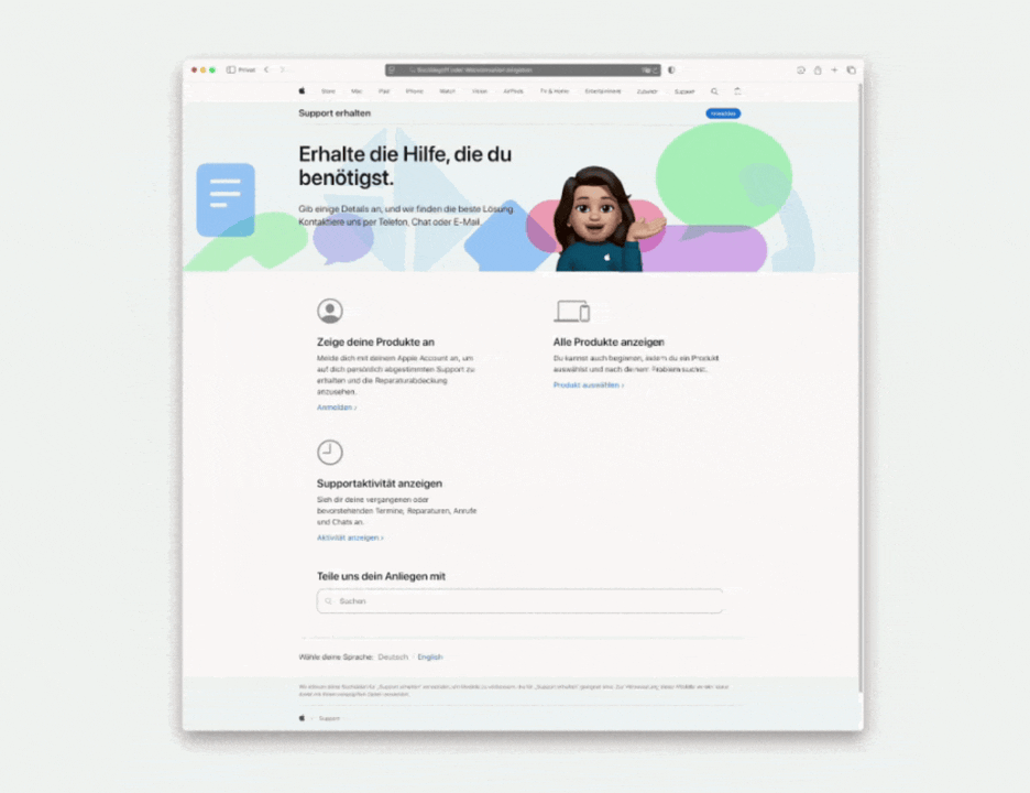 Mac Apple Support kontaktieren