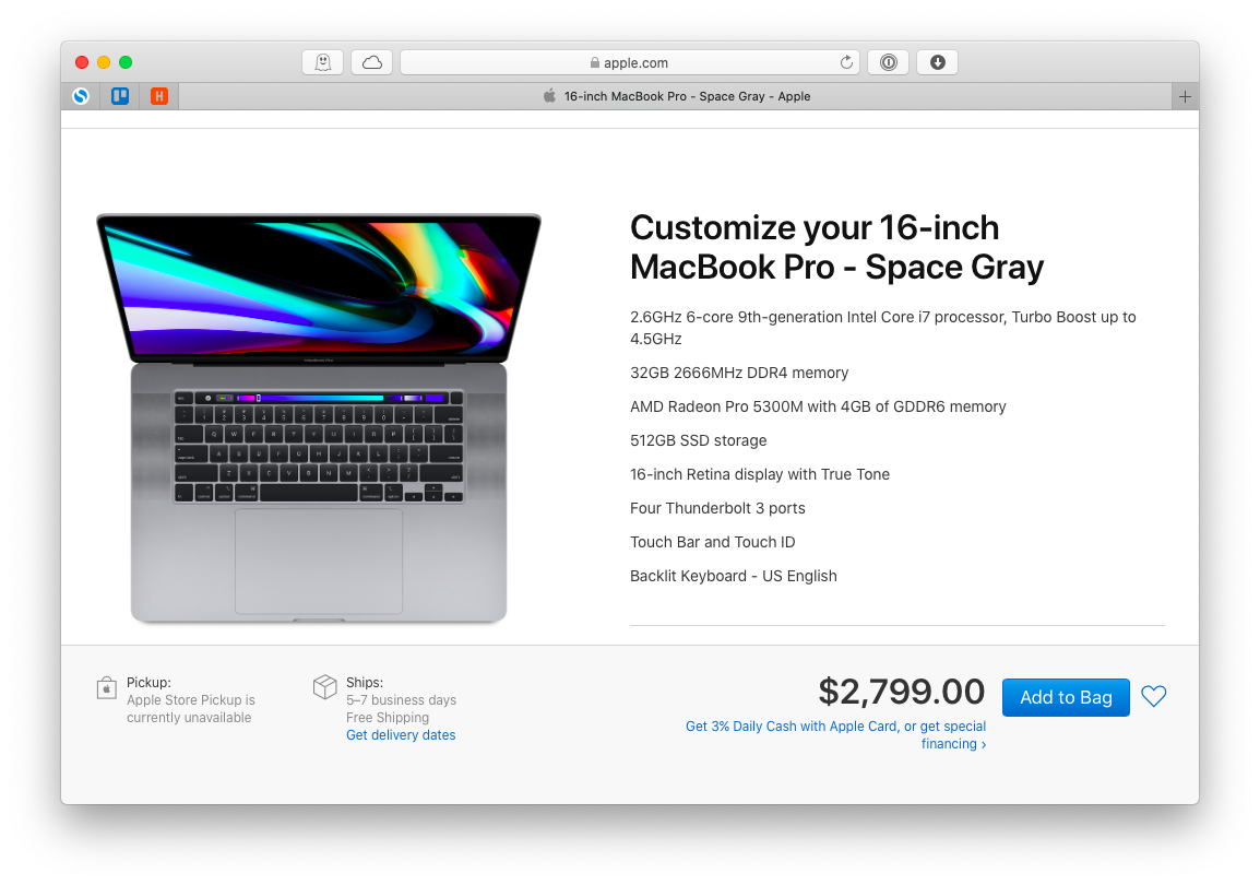 Ứng dụng MacBook Pro 16 inch để phát triển laptop