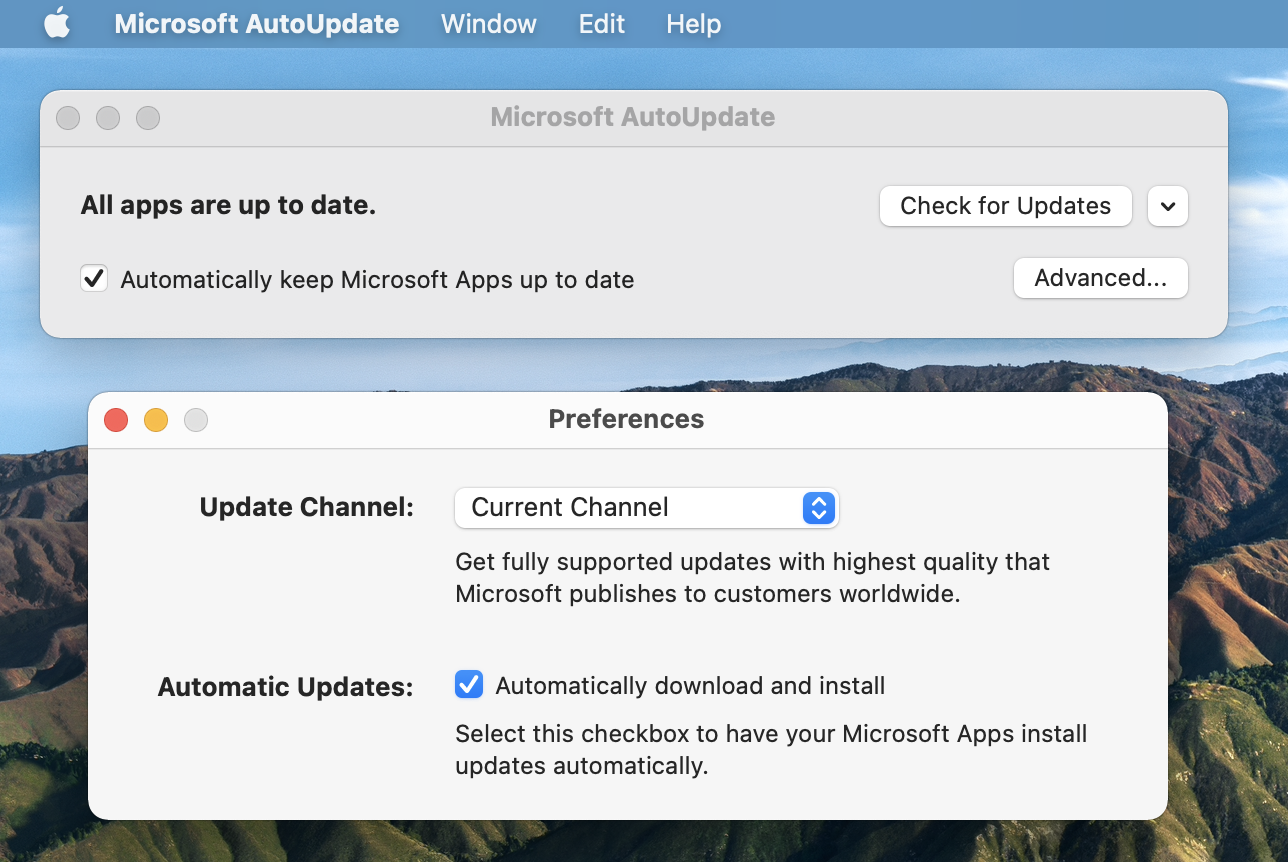 microsoft updates for mac