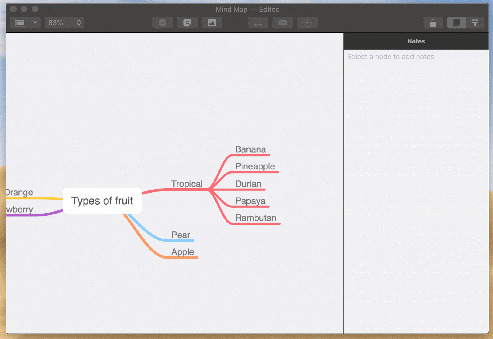 Mind map's Focus View mode