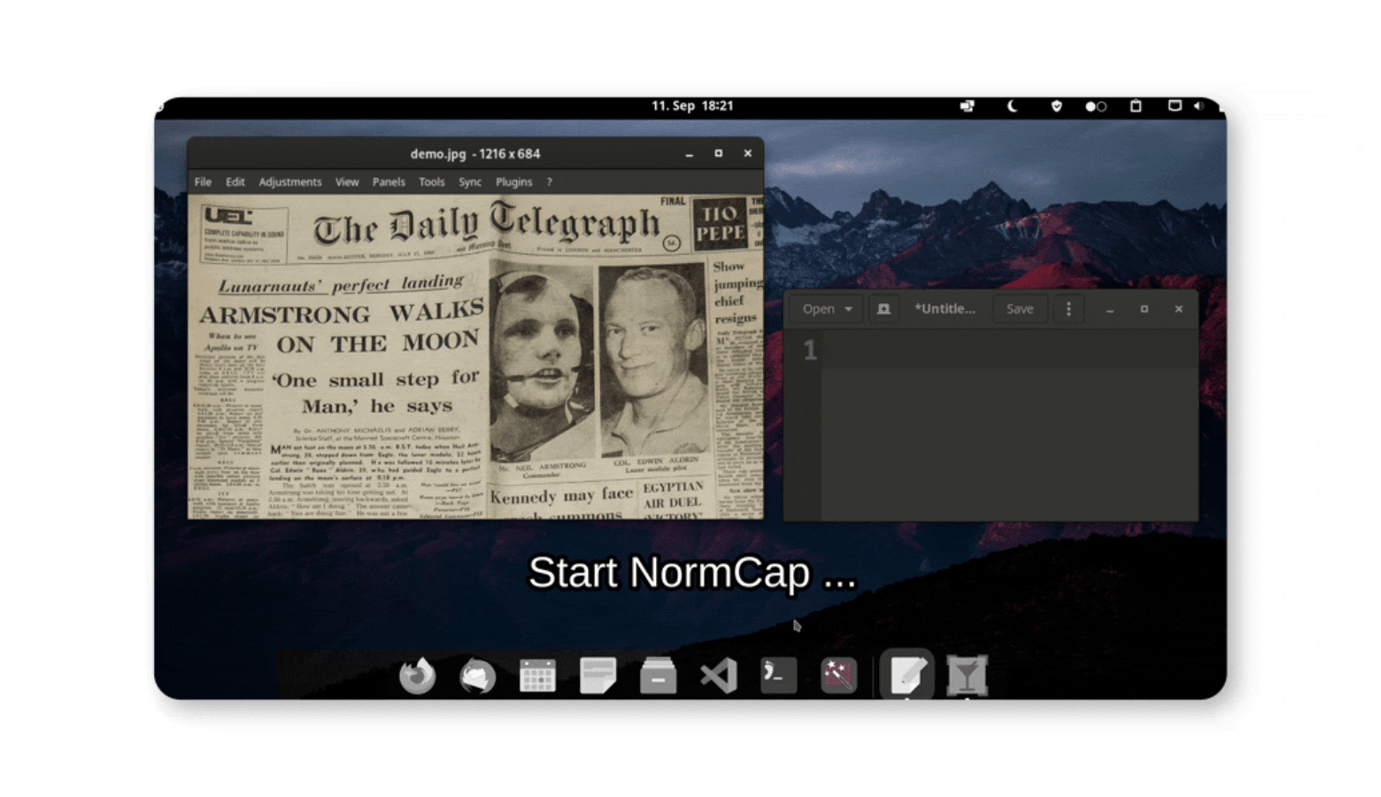 NormCap capturing text from a screen region using OCR, a free, open-source text capture tool for Mac