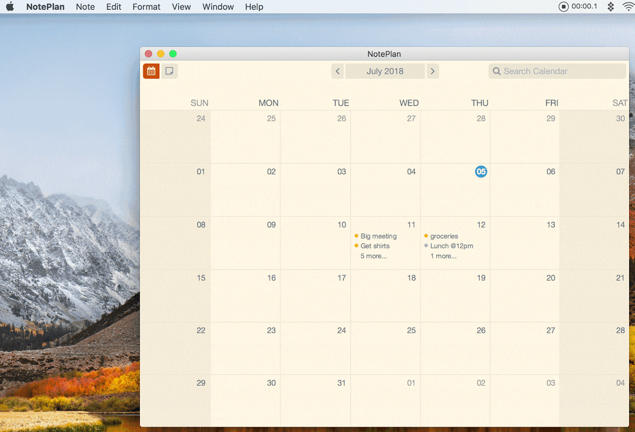 goodnotes calendar