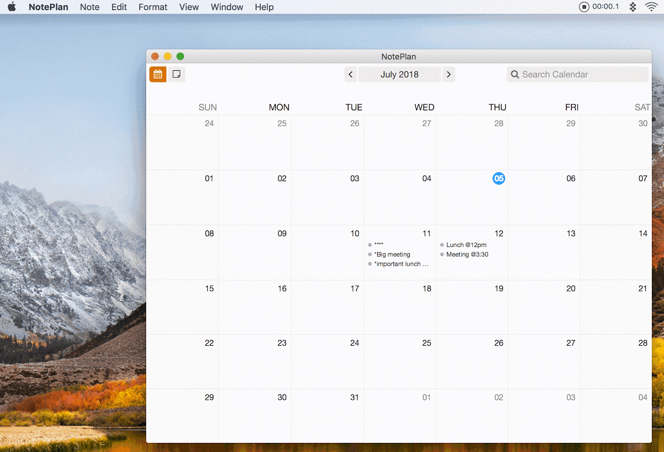 noteplan sync calendars