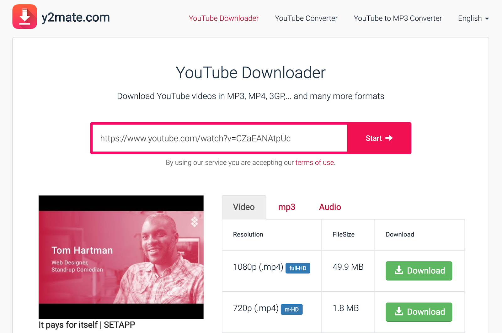 websites to download youtube videos y2mate