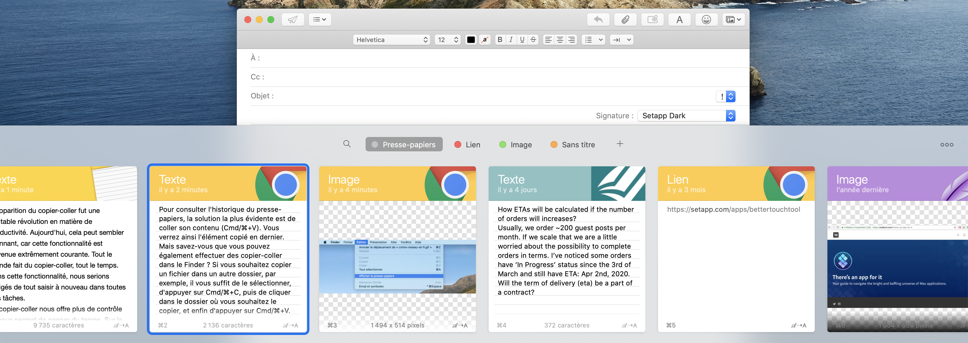 Afficher l'historique du pressepapiers sur Mac