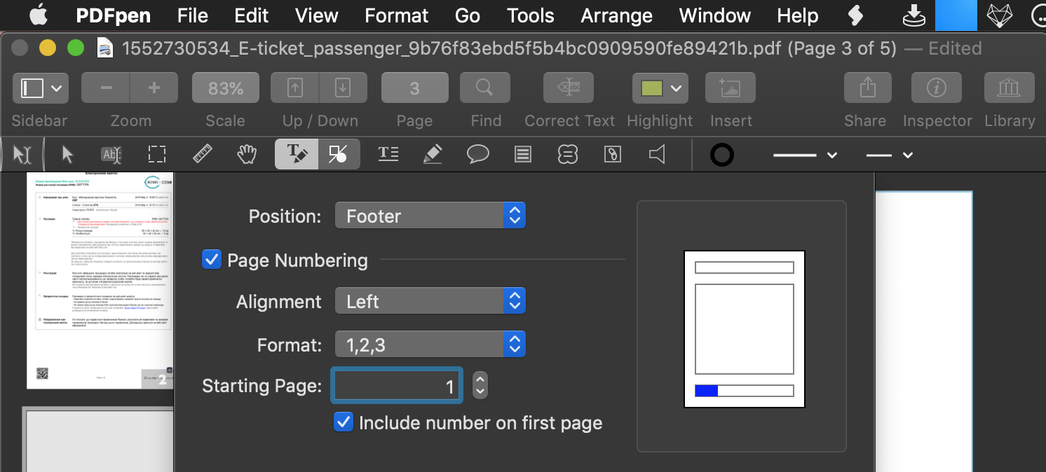 free pdf editor application that can change page numbers for mac os