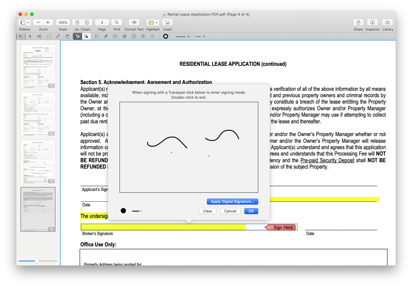 electronic signature on mac