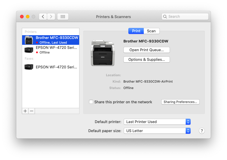 change default settings for two sided print mac