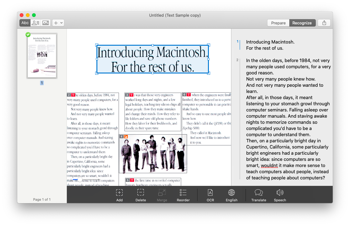 Prizmo PDF edit document Mac OCR Prizmo PDF edit document Mac OCR