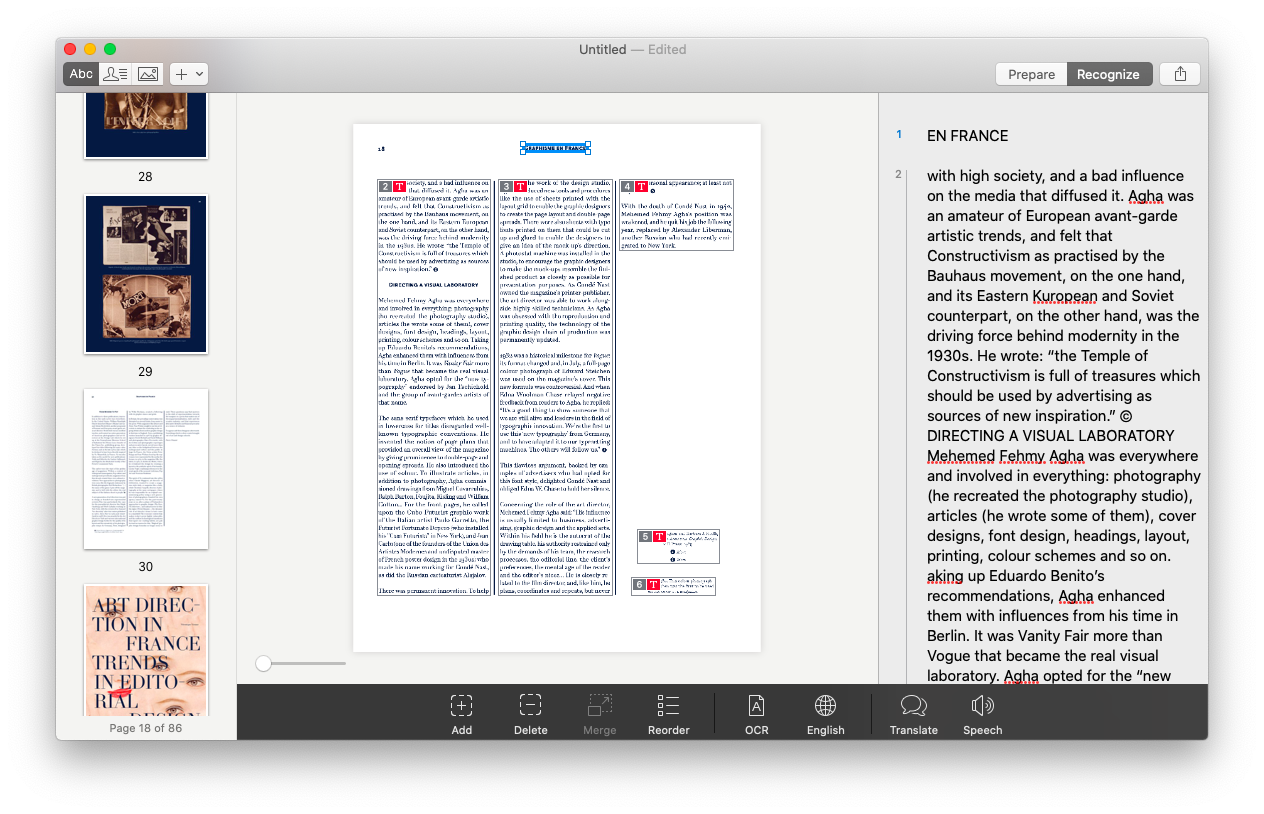 Prizmo Lär dig mer om Mac OCR PDF-applikationen
