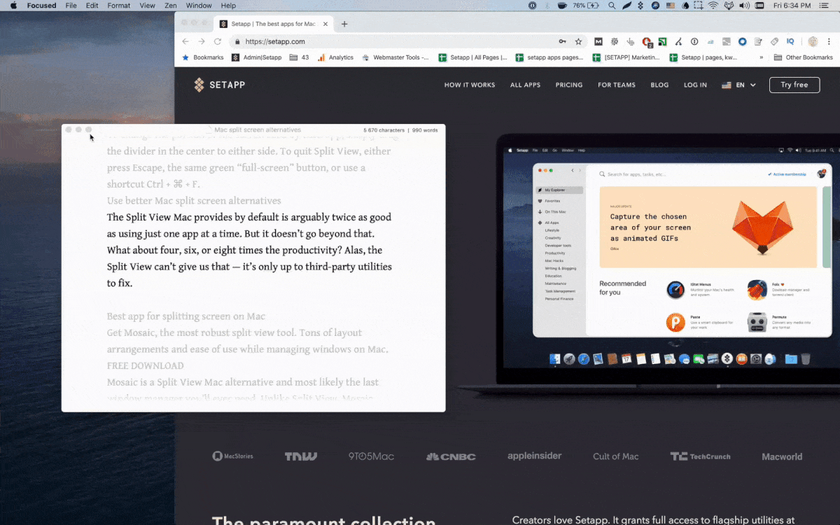 Split View auf Mac