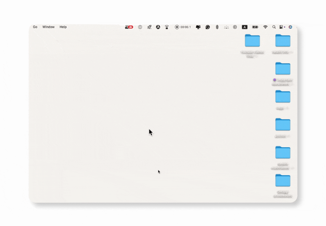 The GIF shows organizing folders with Spotless, a clean-up app that is available on Setapp