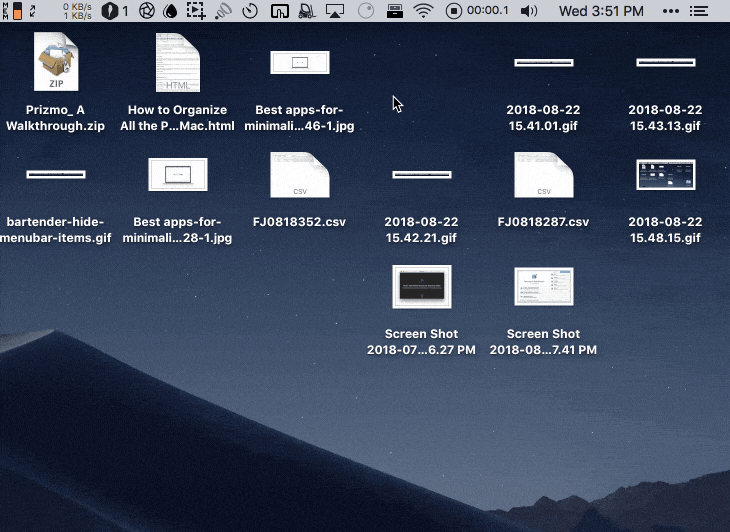 Make folders to cleanup desktop