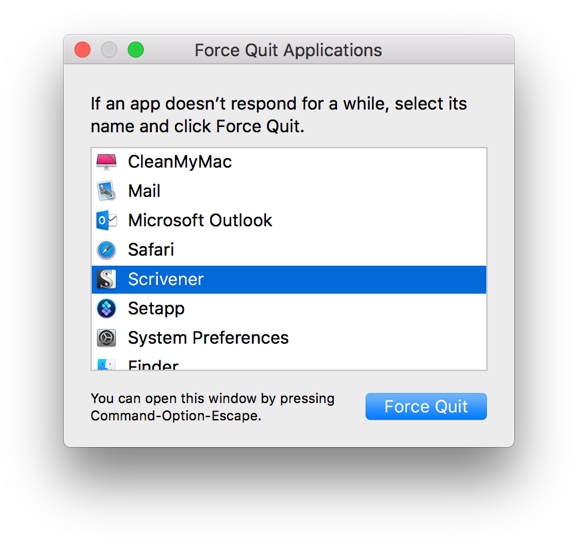 whats the command for force quit on mac