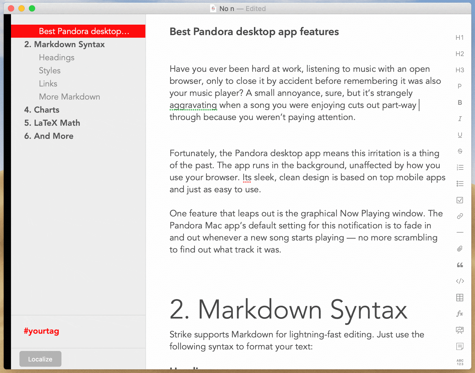 Markdown and editing flows