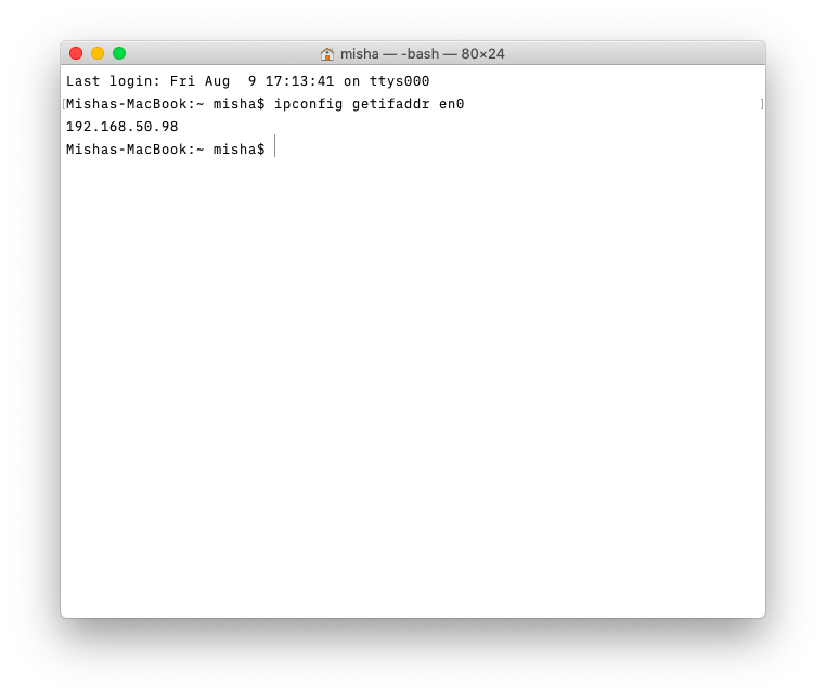 change ip address mac terminal
